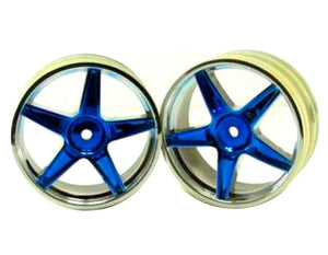 Redcat Racing 06008pb Chrome front 5 spoke blue anodized wheels 2 pcs  06008pb - RedcatRacing.Toys